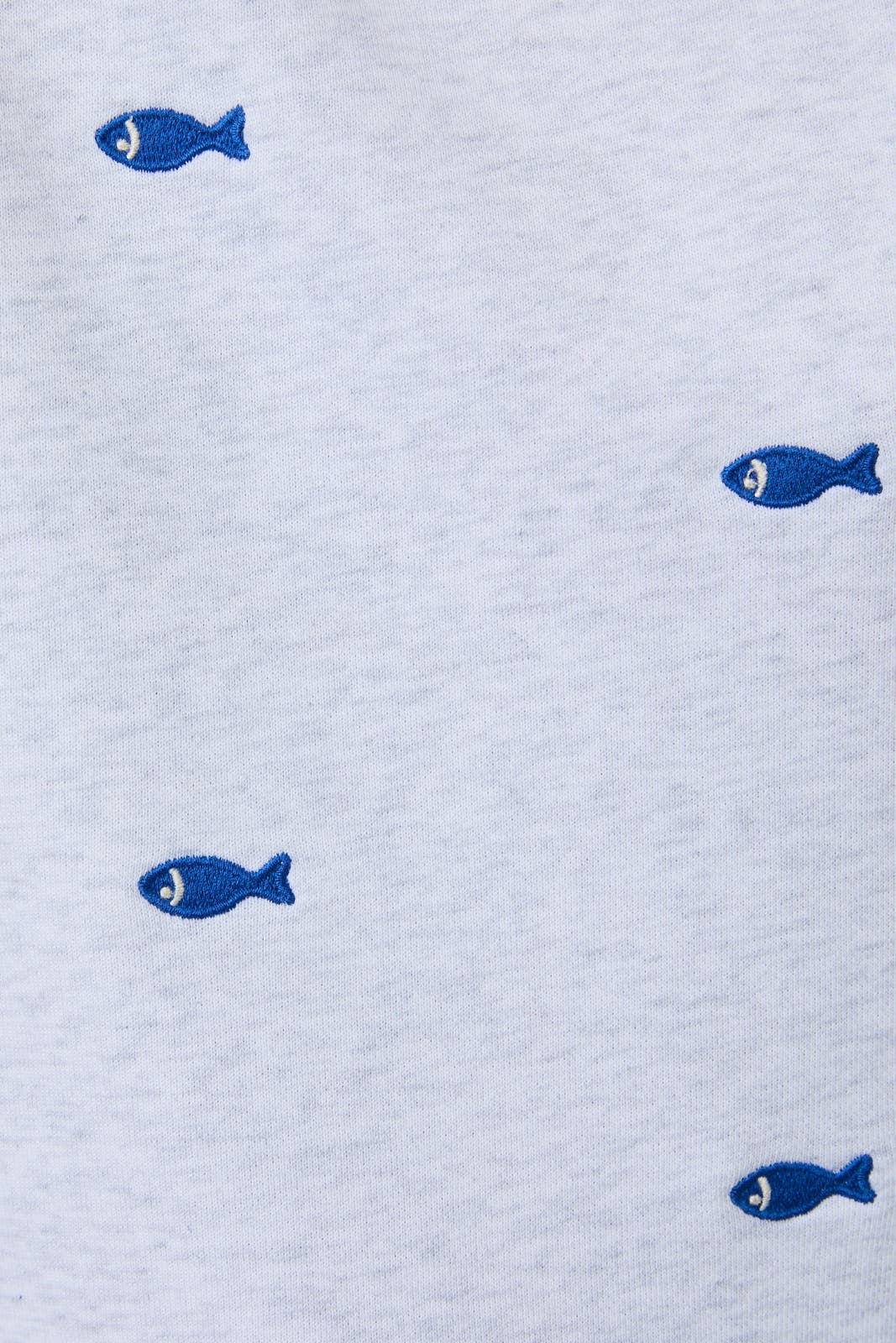 High Rise Elastic Waistband Fish Embroidered Sweatshorts