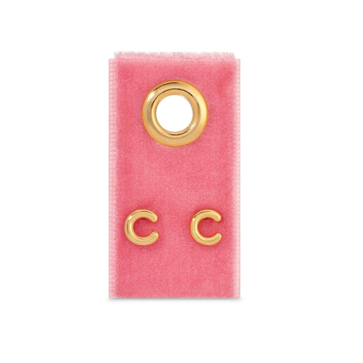 Initial Stud Earrings on Velvet