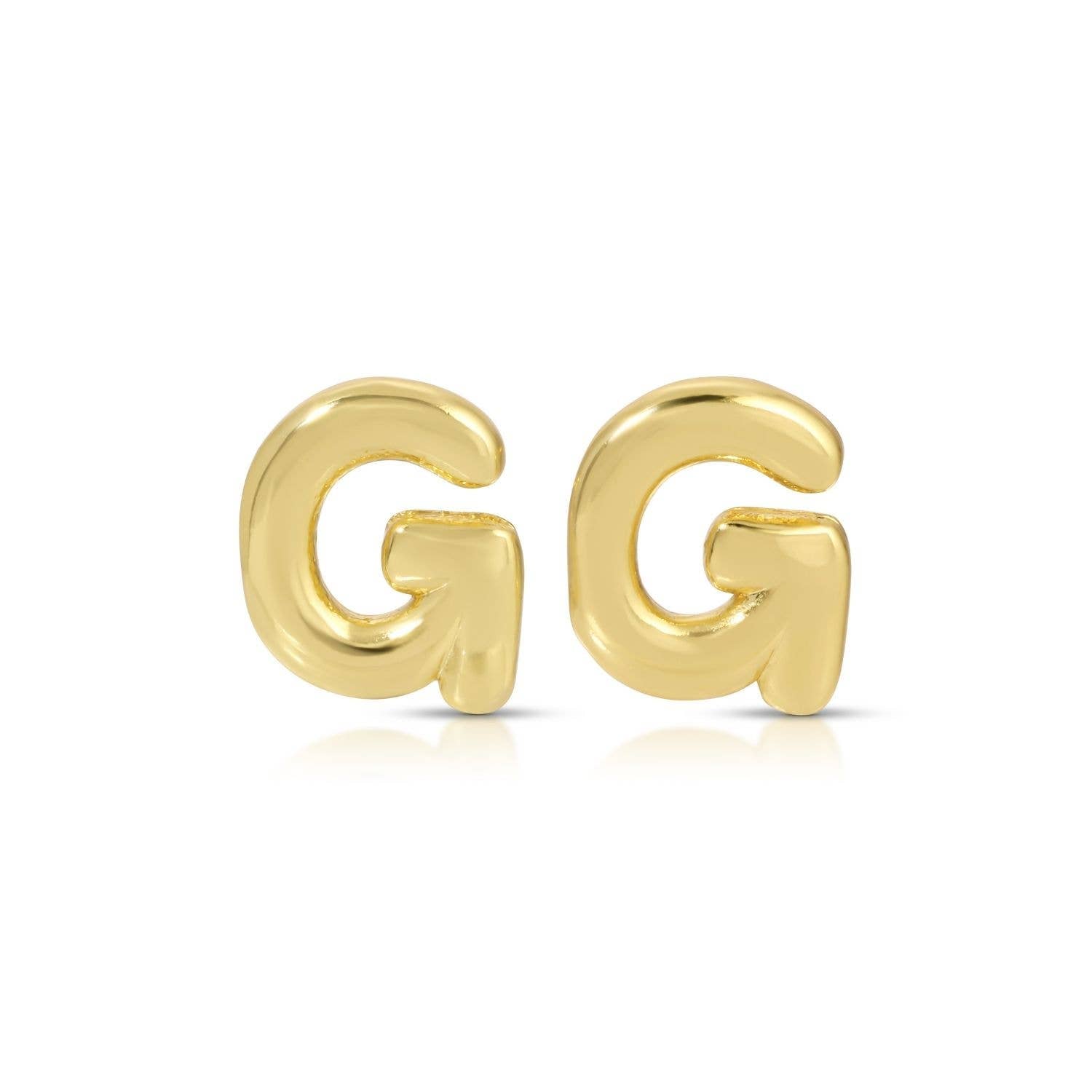 Initial Stud Earrings on Velvet