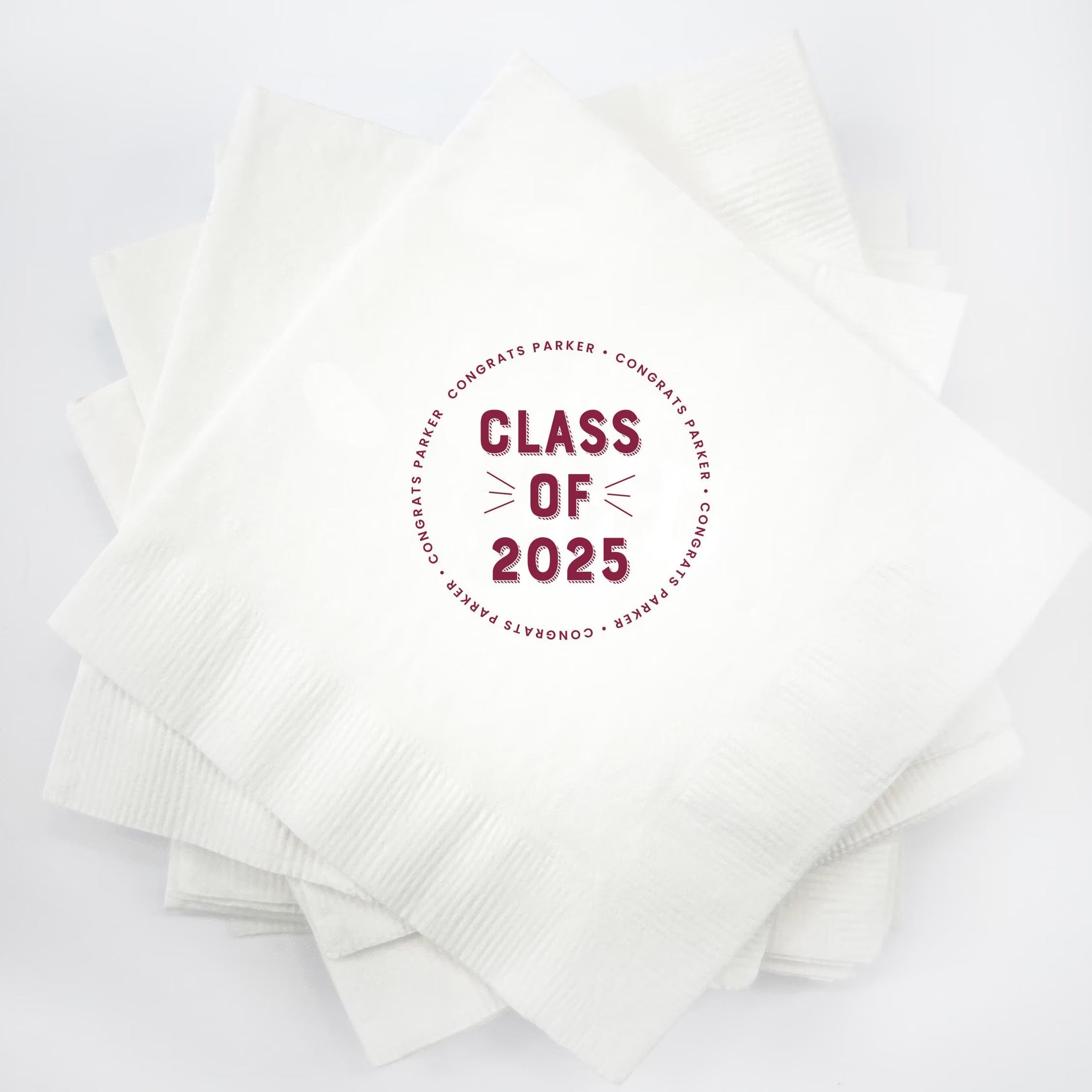 Class of 2025 Graduation Dinner Napkins - Custom Name