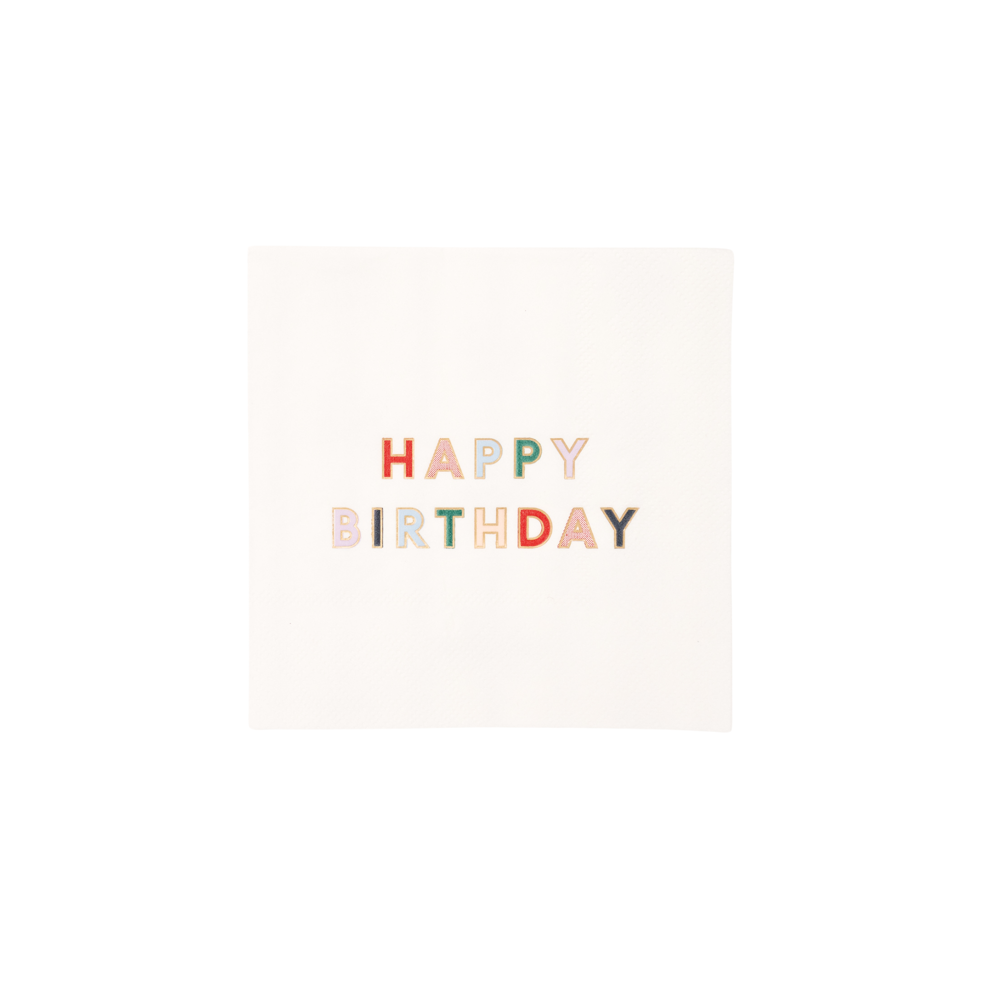 Blanc White Signature Happy Birthday Cocktail Napkins