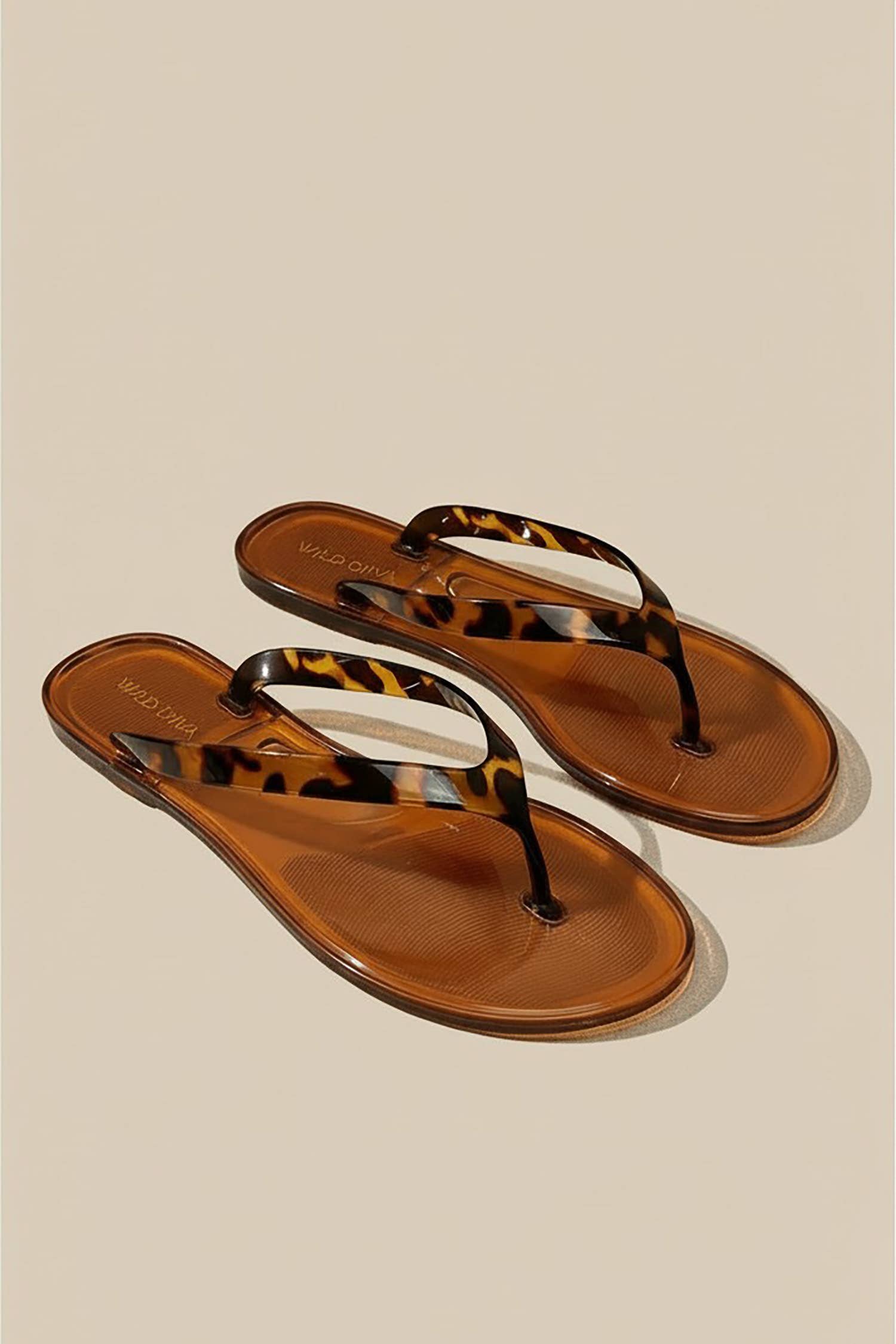 Tortoise jelly thong sandal