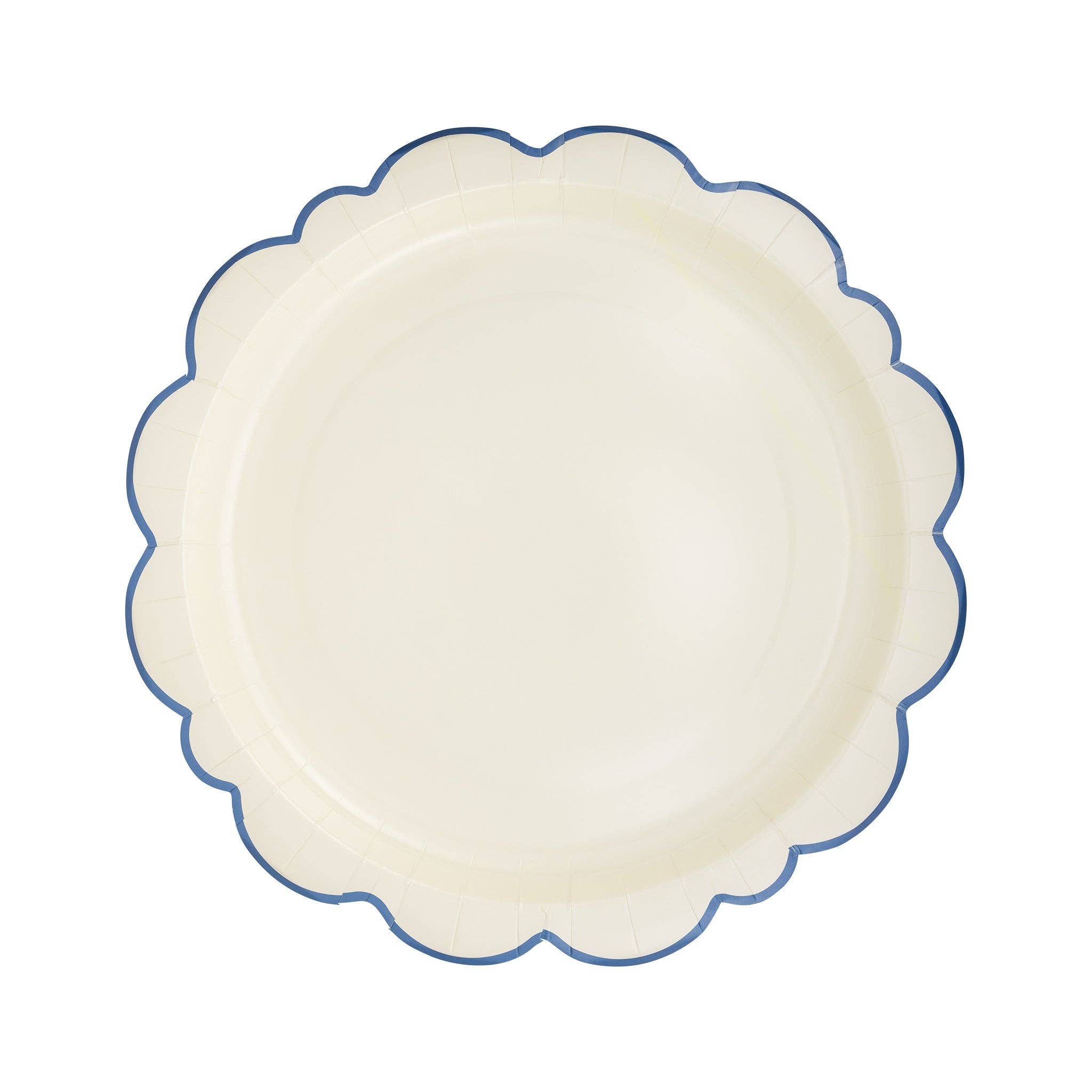 Pembroke Cream with Blue Edge Paper Plate