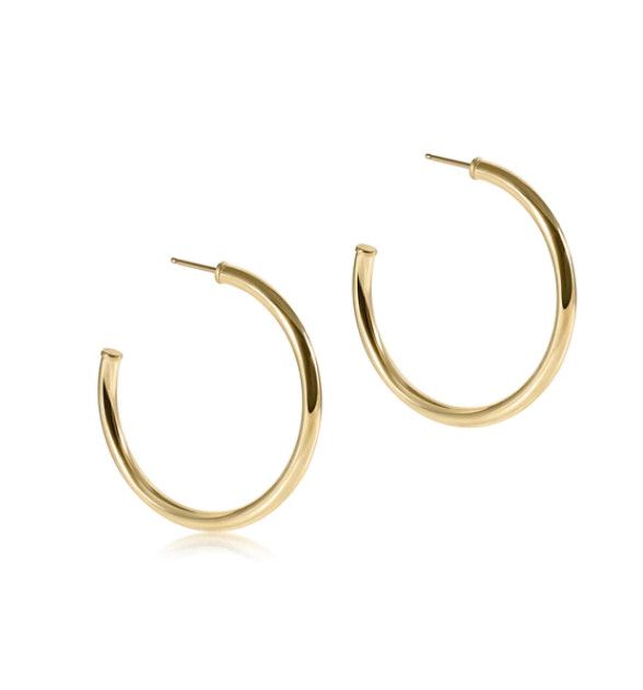 Enewton Round Gold 1.5" Post Hoop - 3mm - Smooth