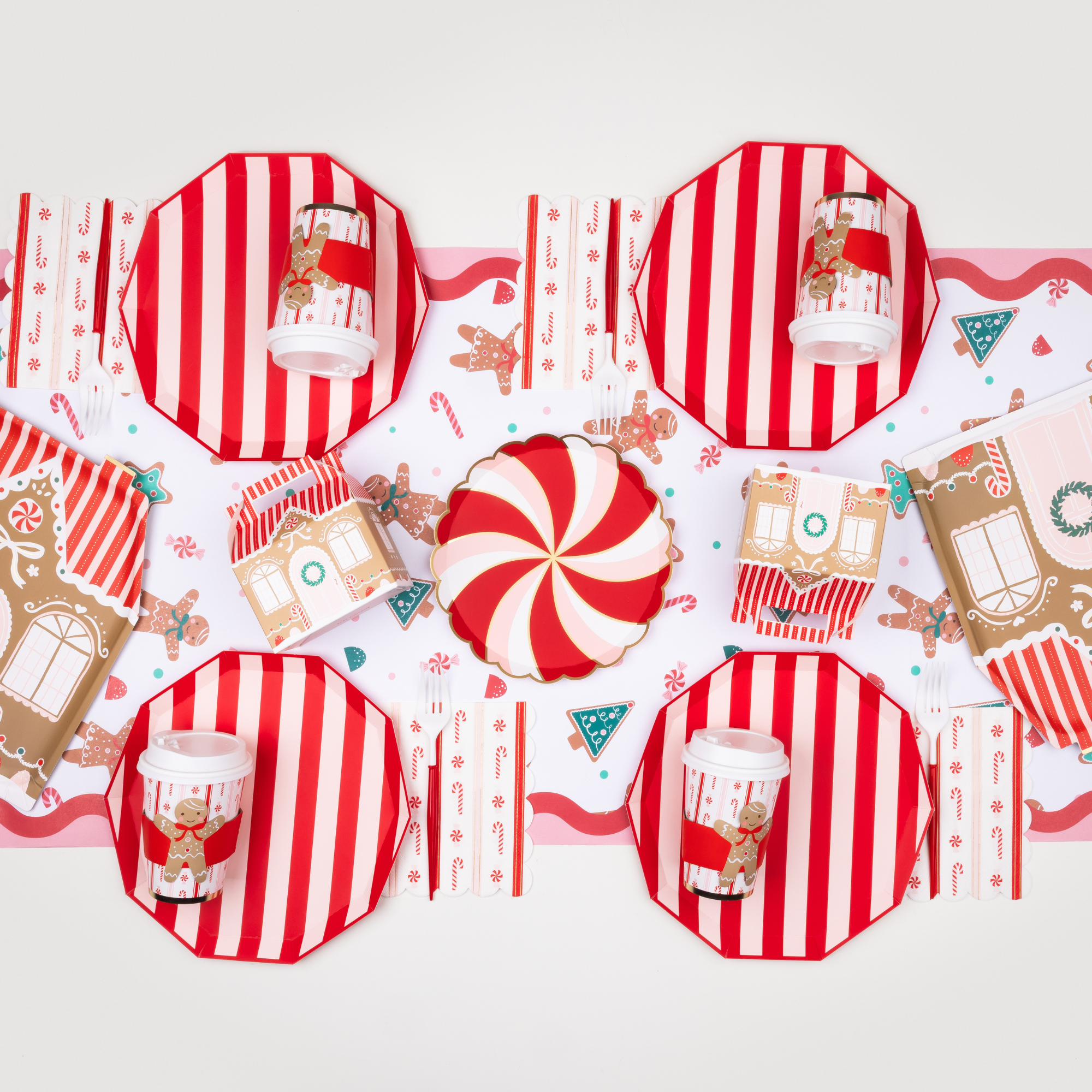 Pink & Red Signature Cabana Stripe Plates