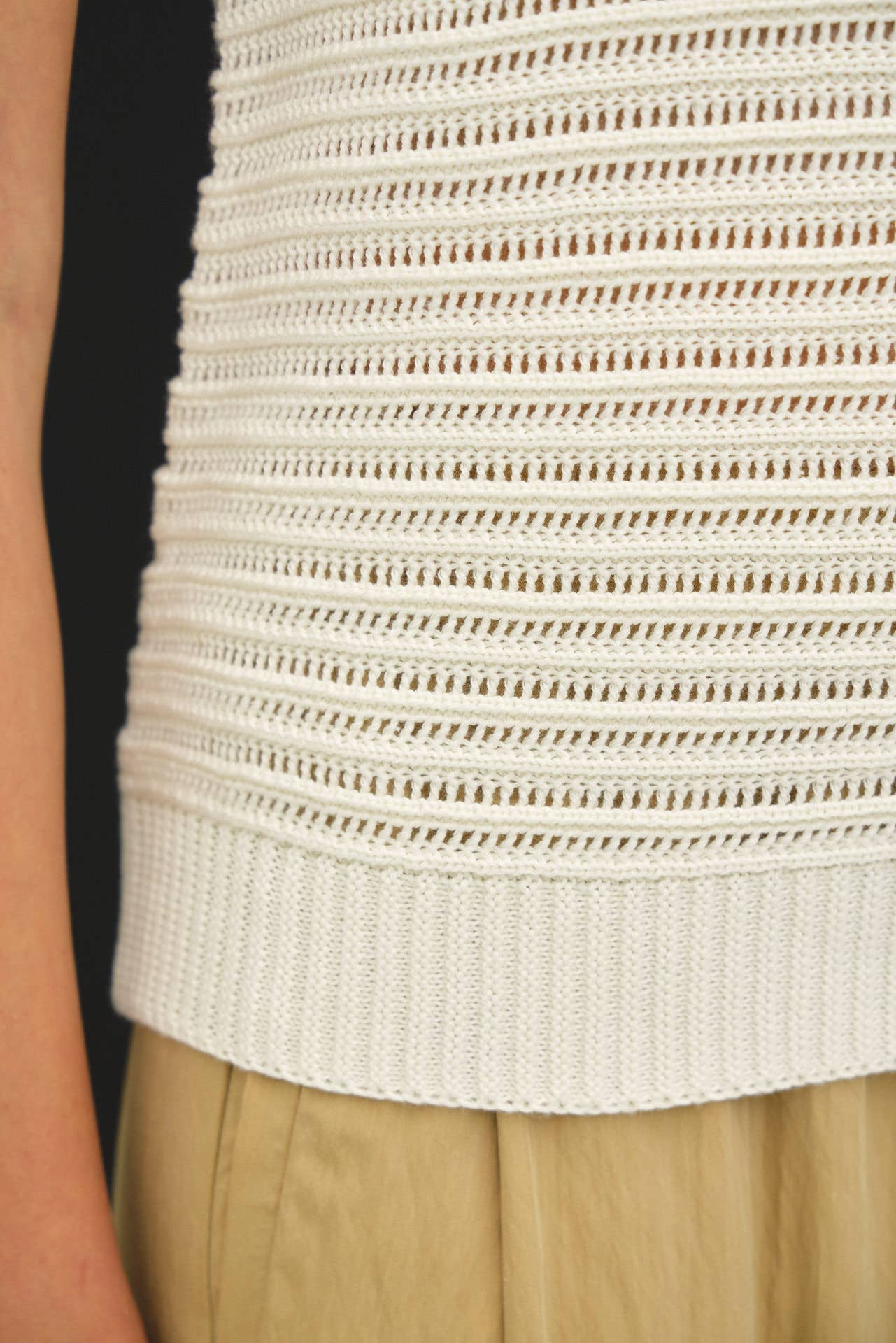 Textured Crochet Sleeveless Sweater