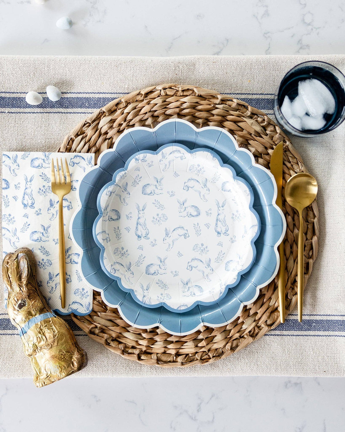 Bunny Toile Plates