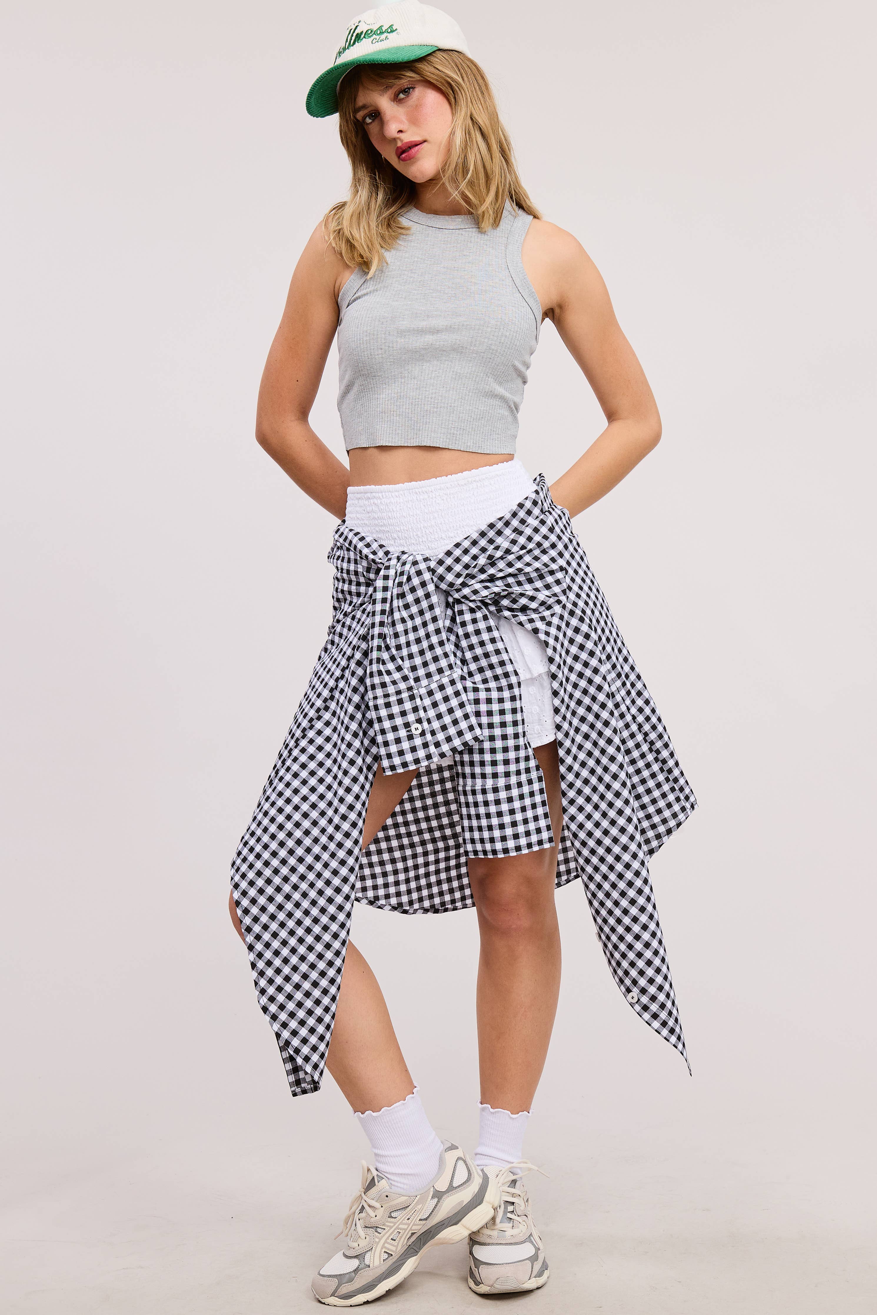 Oversized Gingham Button Down Shirt