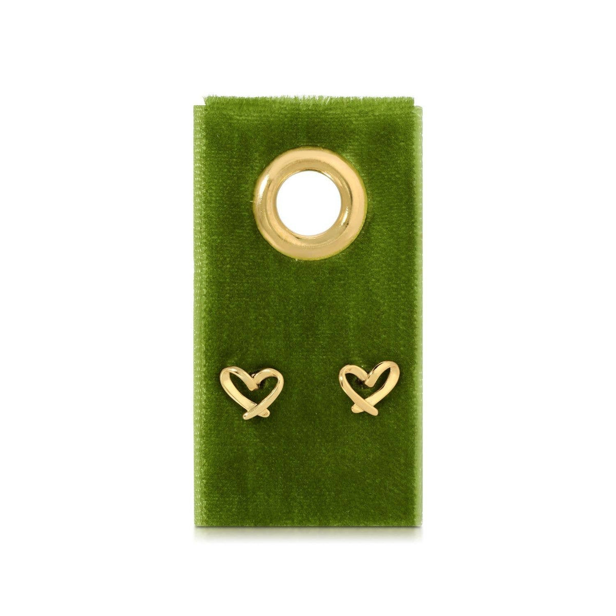 Free Form Heart Studs on Velvet Gift Tag