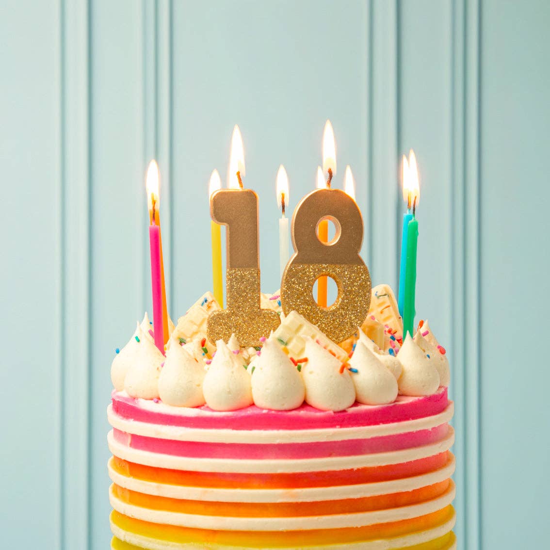 We Heart Birthdays Gold Glitter Number Candle Starter Kit