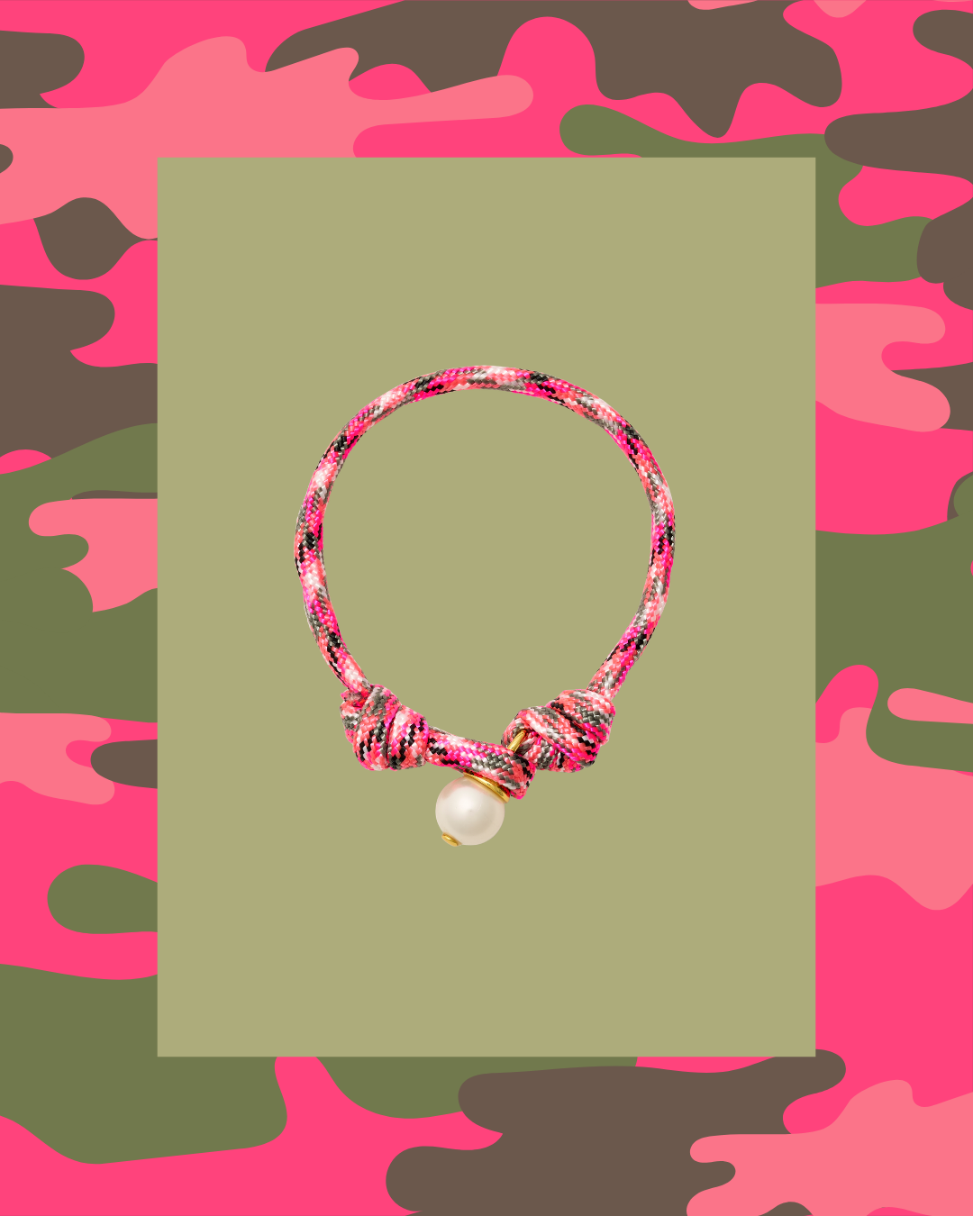 Pretty in Punk Paracord + Pearl Bracelet