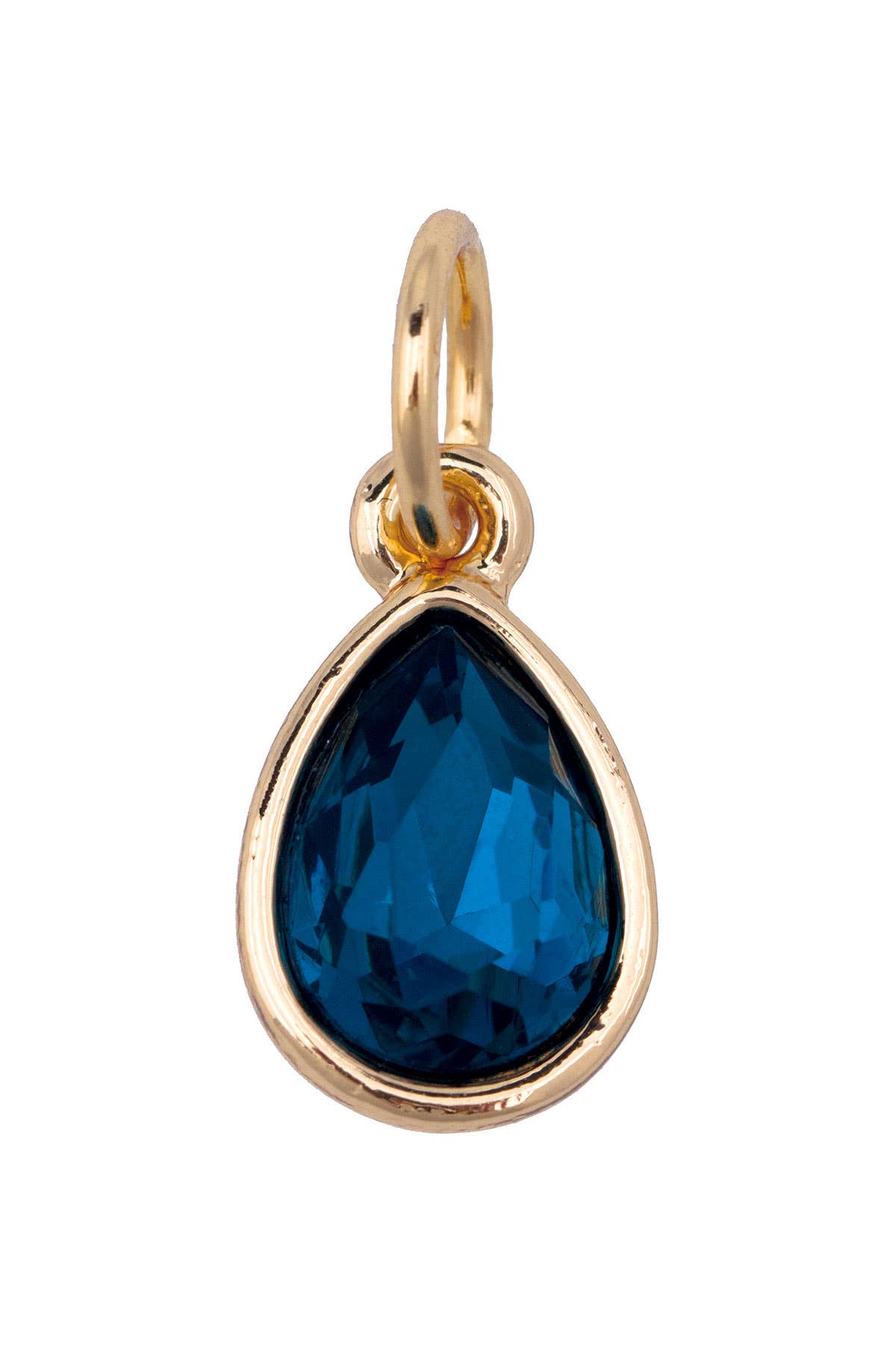 Rhinestone Teardrop Charm in Blue