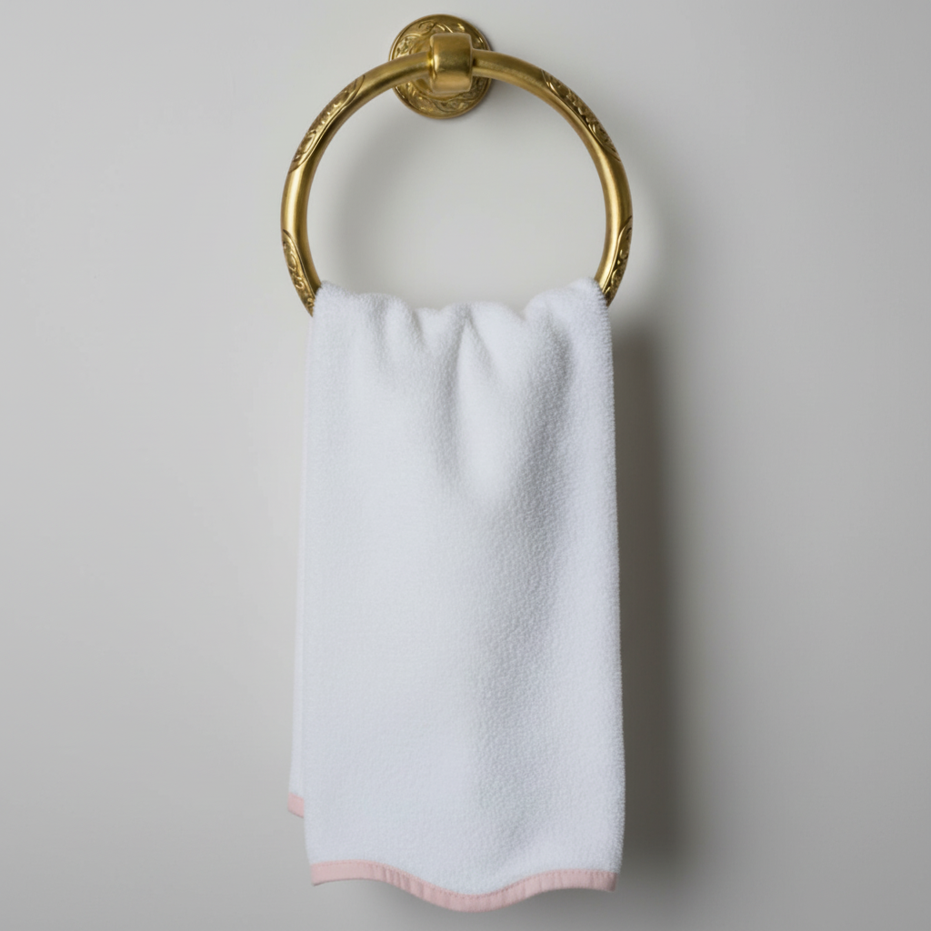 Luxury 100% Cotton Bath Towels with Scallop Piping