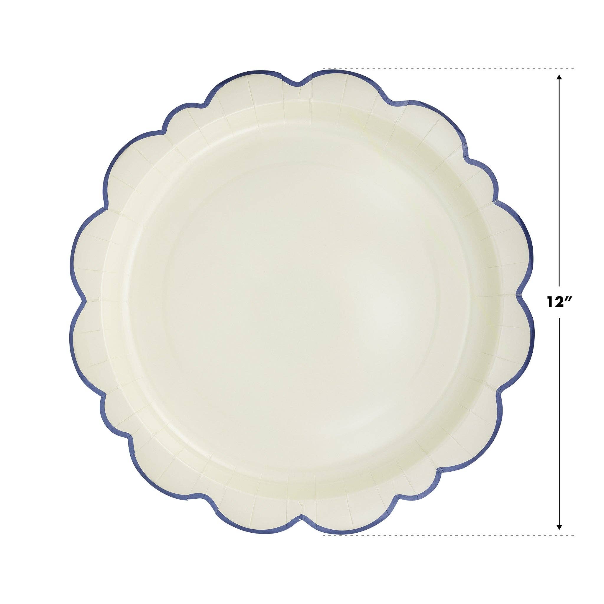 Pembroke Cream with Blue Edge Paper Plate