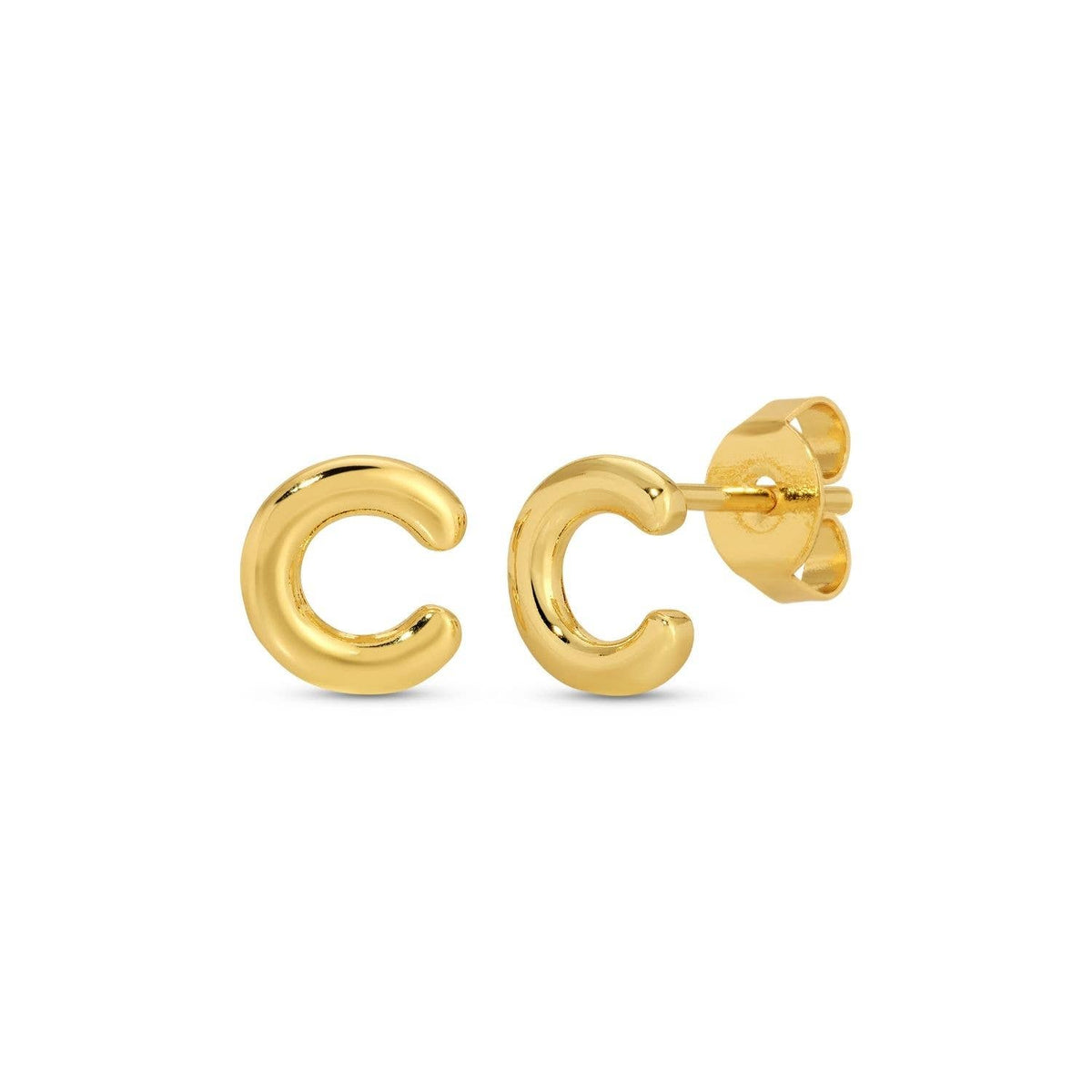 Initial Stud Earrings on Velvet