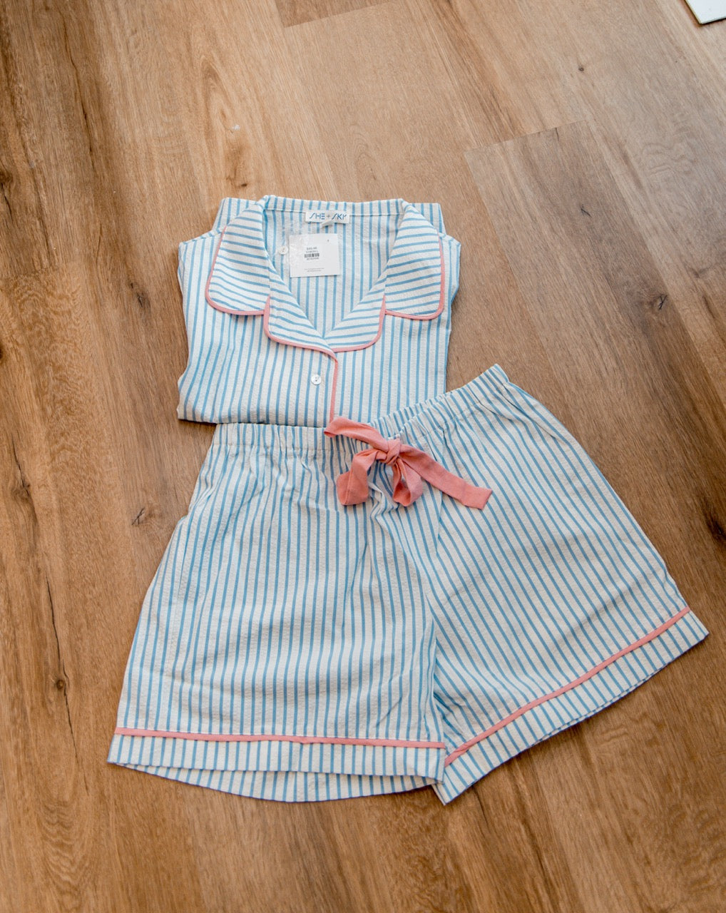 Cozy Cotton Jammies | Pink Hearts, Blue Stripes