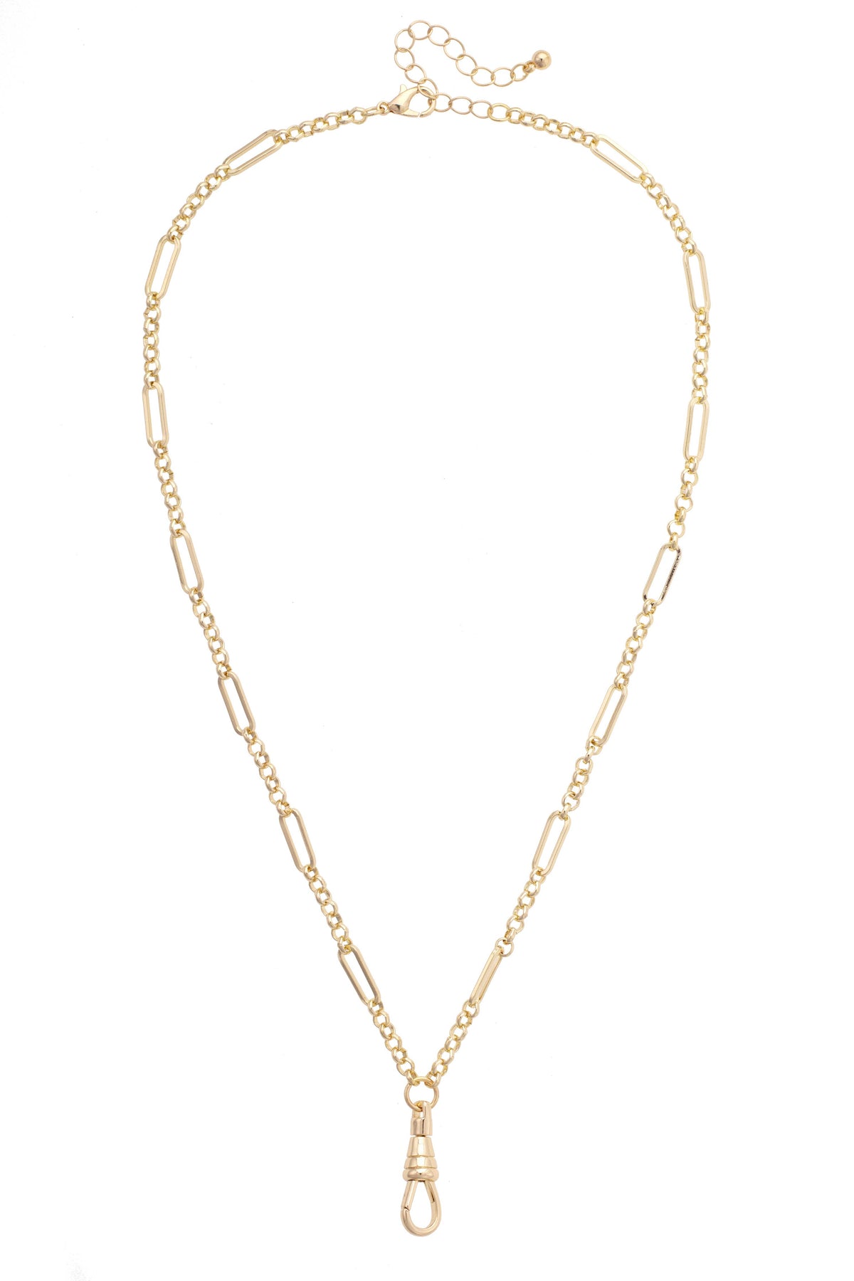 Annie shiny gold multi-link charm necklace base for personalized jewelry