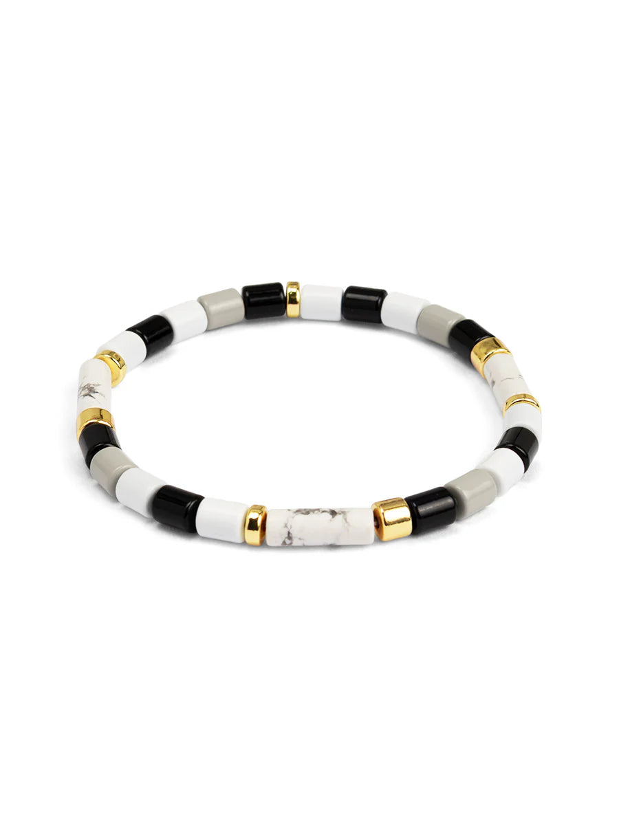 Ombre Cylinder Beaded Stretch Bracelet Jewelry