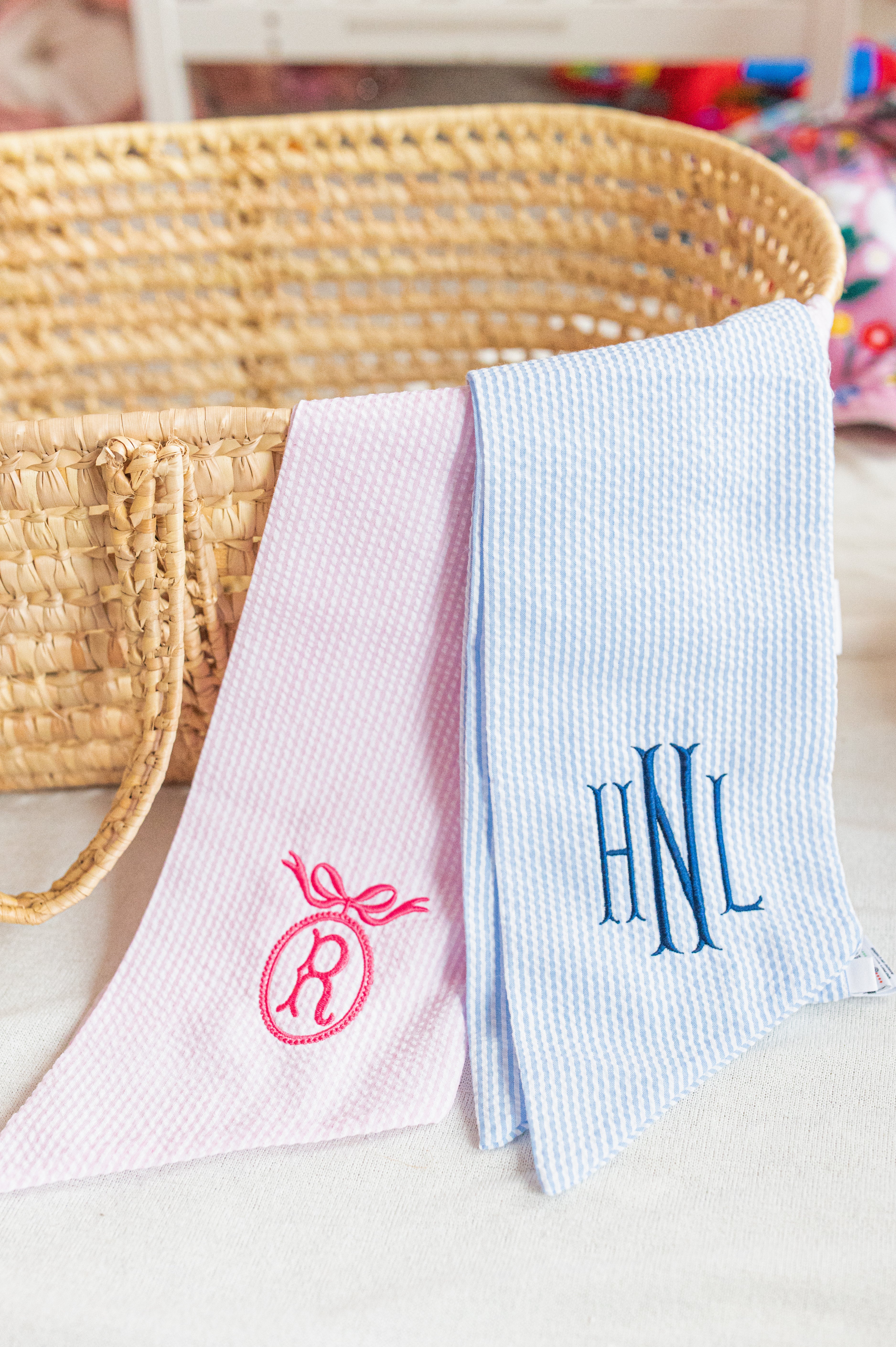 Wreath Bow Sash with Embroidery
