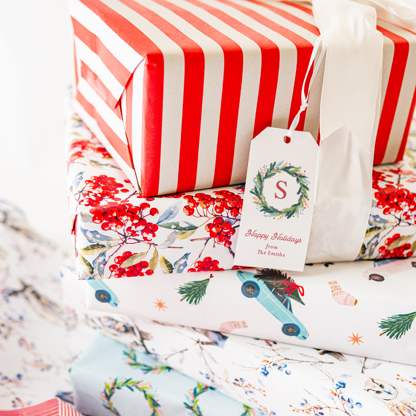 Striped Holiday Wrapping Paper | Various Color Patterns