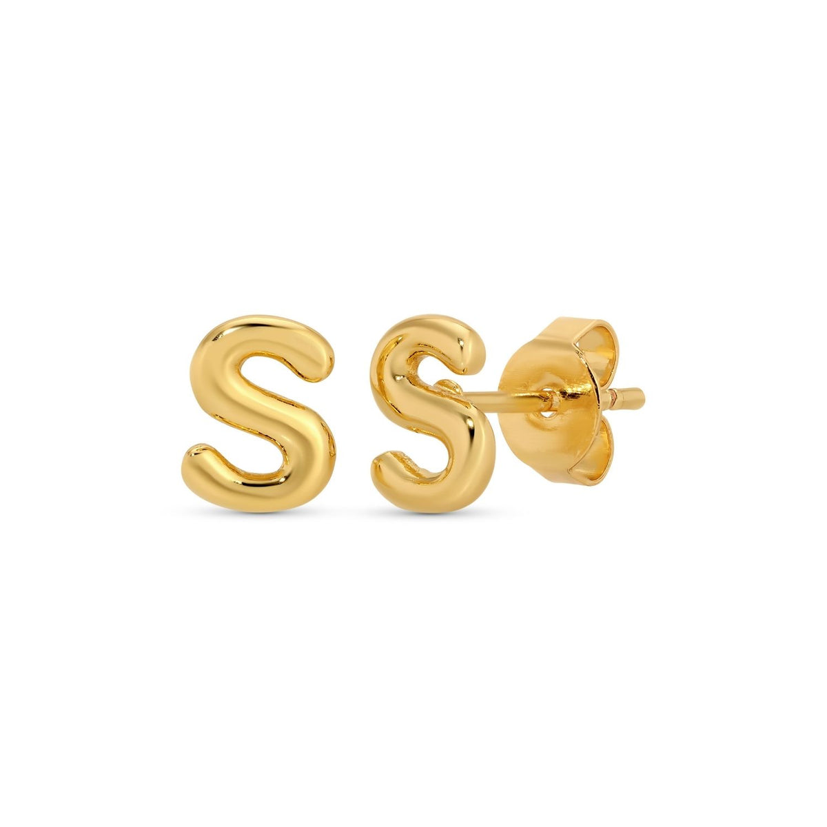 Initial Stud Earrings on Velvet