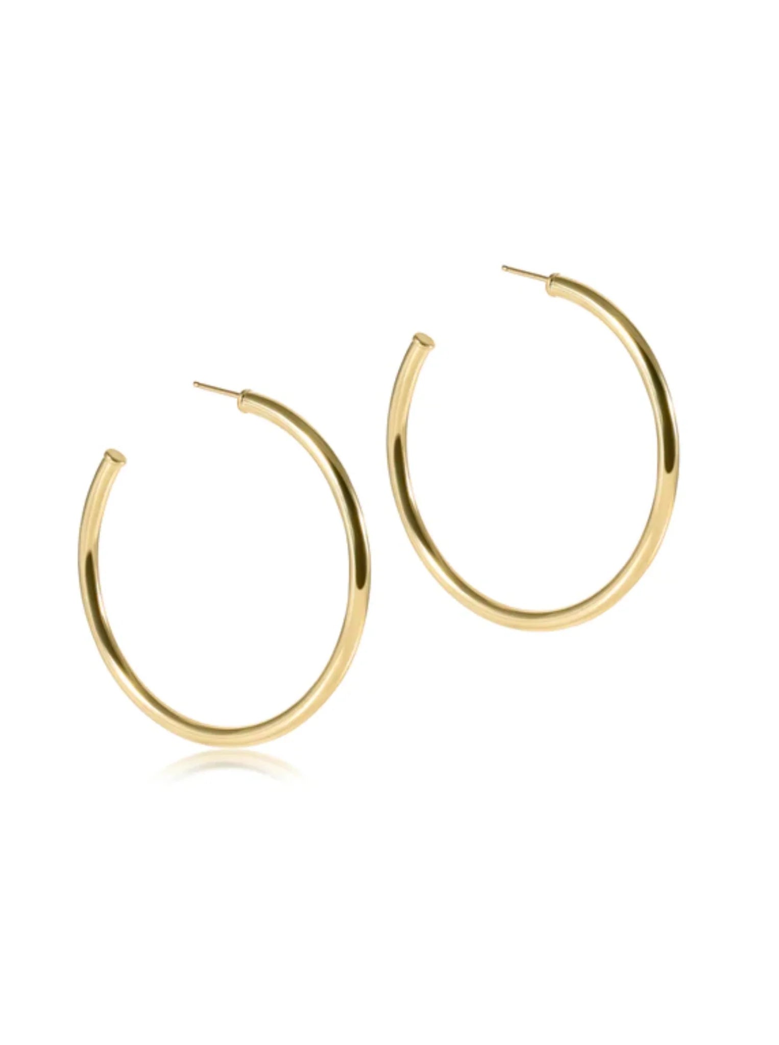 Enewton Round Gold 2" Post Hoop - 3mm - Smooth