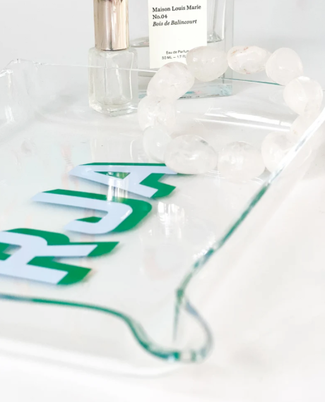Acrylic Catchall Tray - Drop Shadow Font