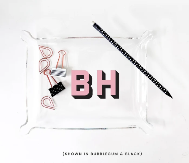 Acrylic Catchall Tray - Drop Shadow Font