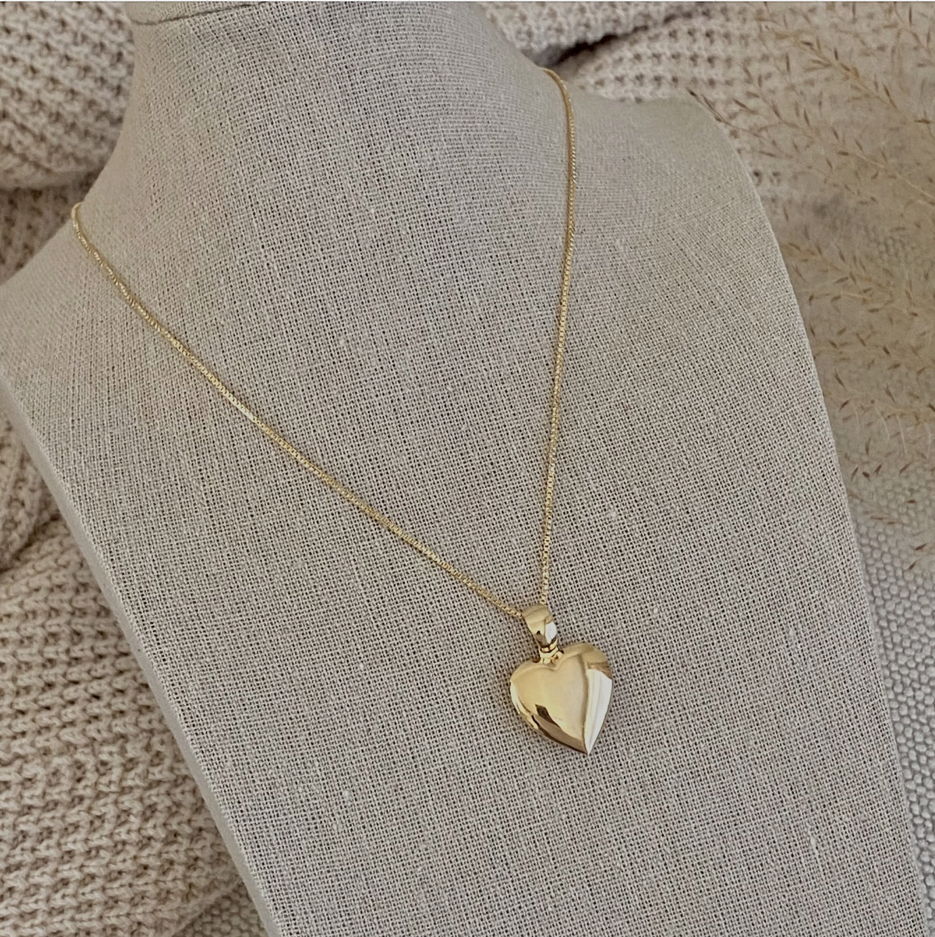 Heart Locket Necklace 18k Gold Filled Heart Shape Pendant