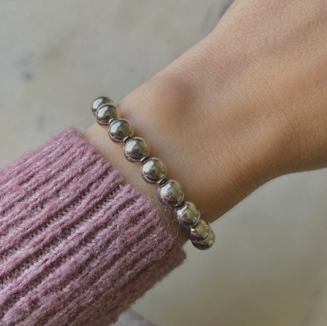 Silver Beads Beaded Bracelet