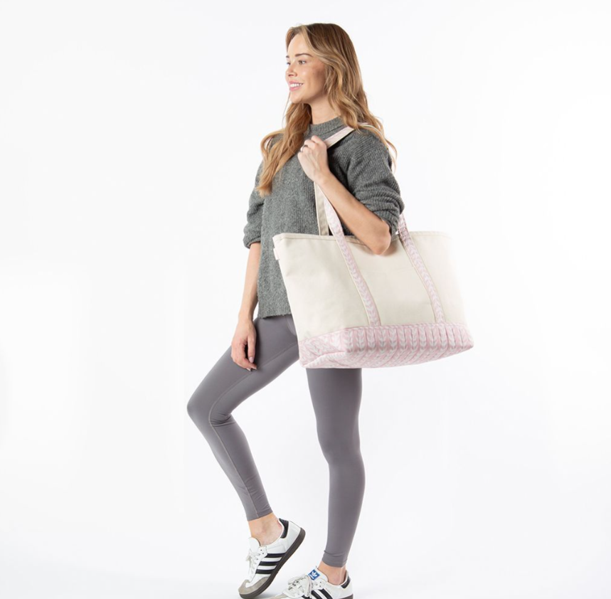 Block Print Tote with Pockets