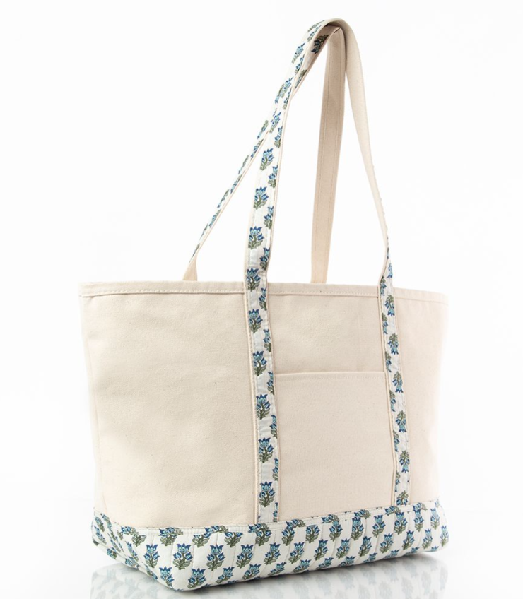 Block Print Tote with Pockets