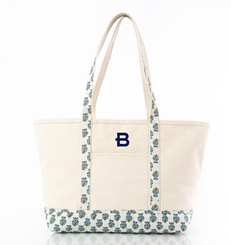 Block Print Tote with Pockets