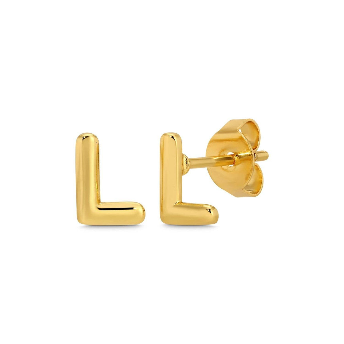 Initial Stud Earrings on Velvet
