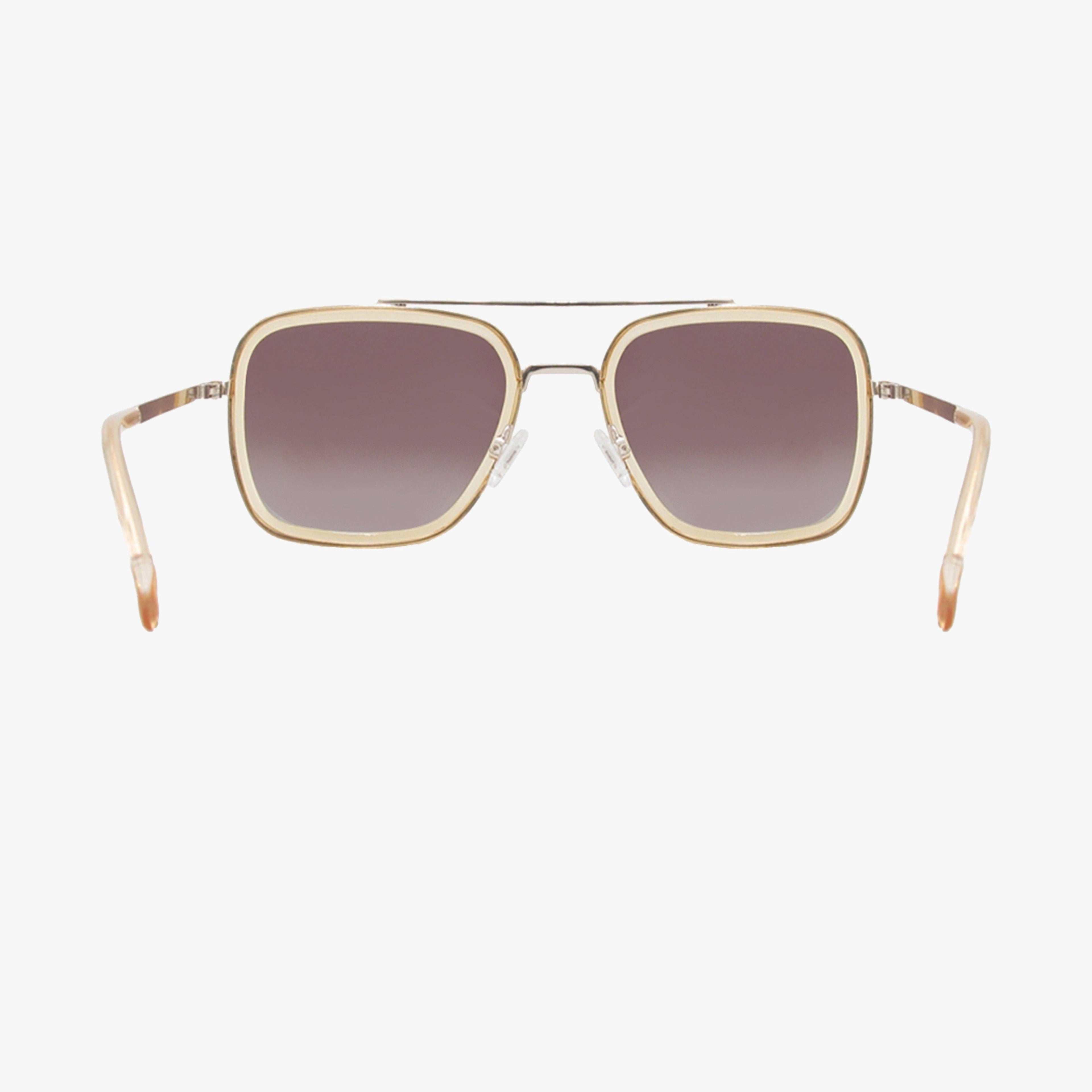 Lex Champagne Polarized Navigator Metal Sunglasses