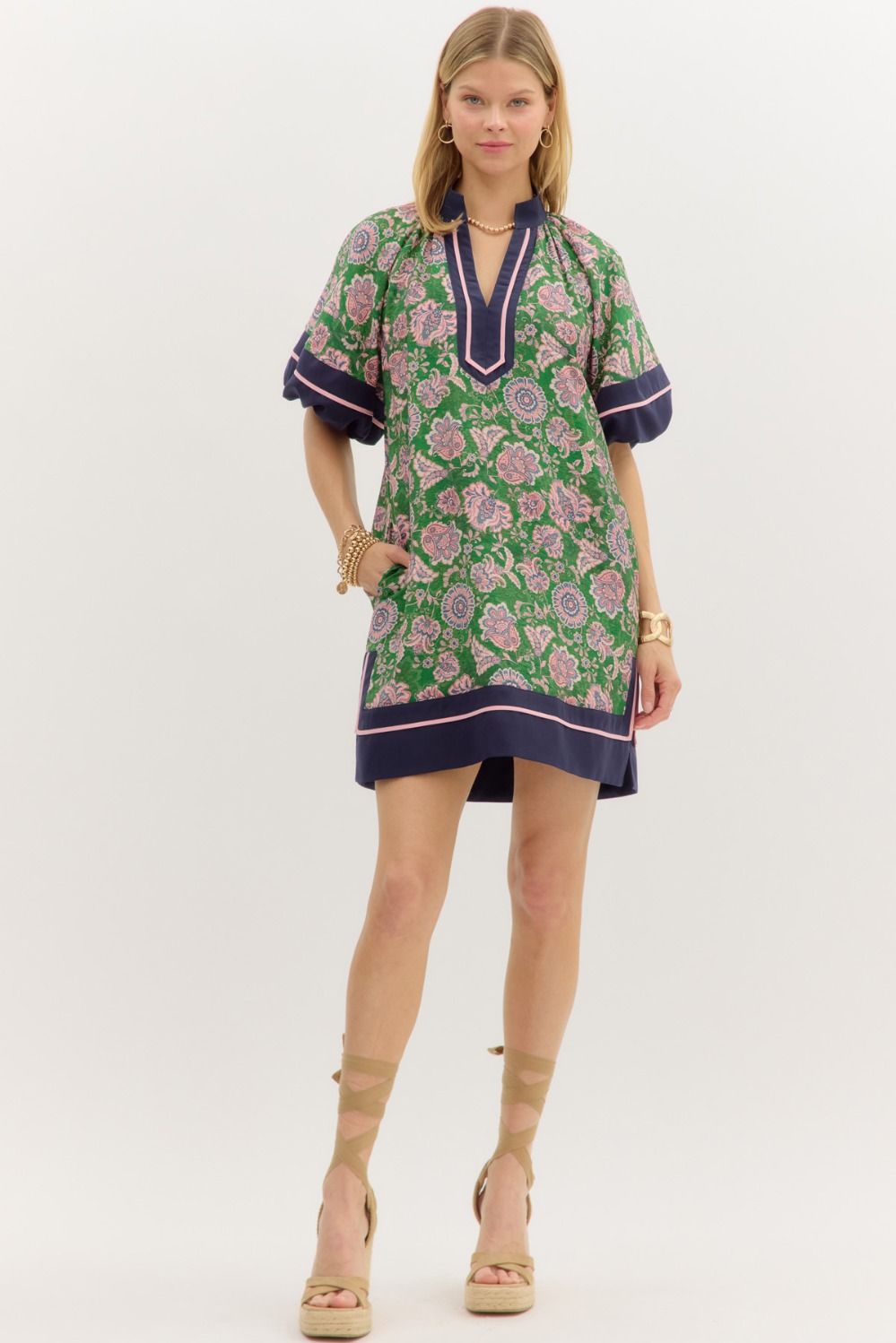 Green Floral Paisley Dress