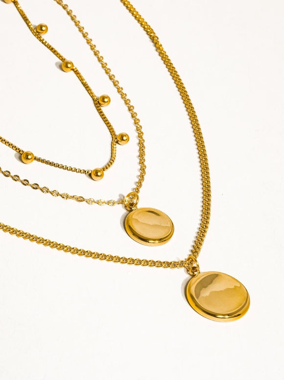 Anaïs 18K Gold Non-Tarnish Round Stack Necklace