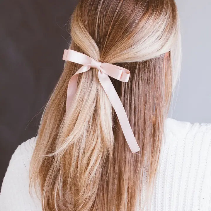 Satin Ribbon Long Bow Clip