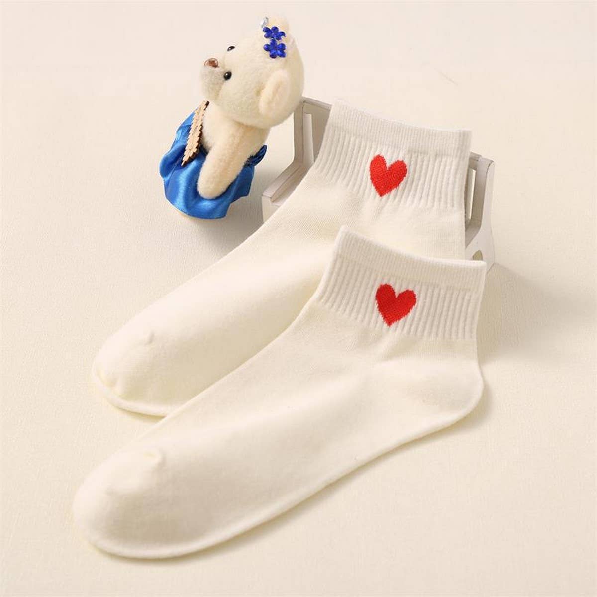 Cute Heart Cotton Ankle Socks Women Casual