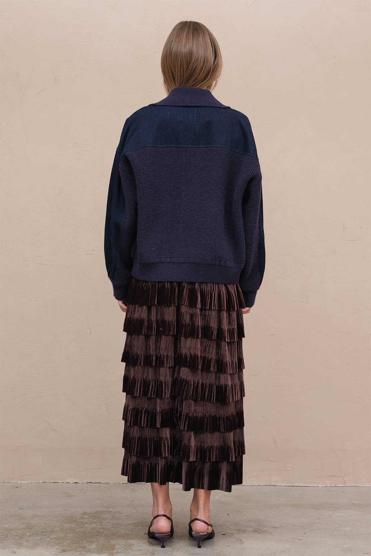 Denim Knit Combi Jacket