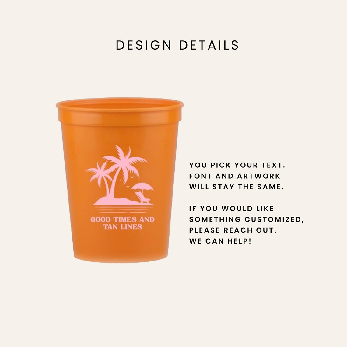 Personalized Beach Party Custom Plastic Cups