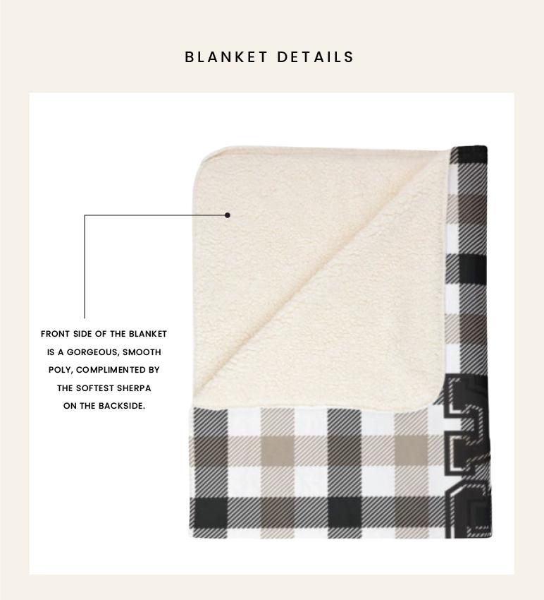 Custom Monogrammed Gingham Blanket