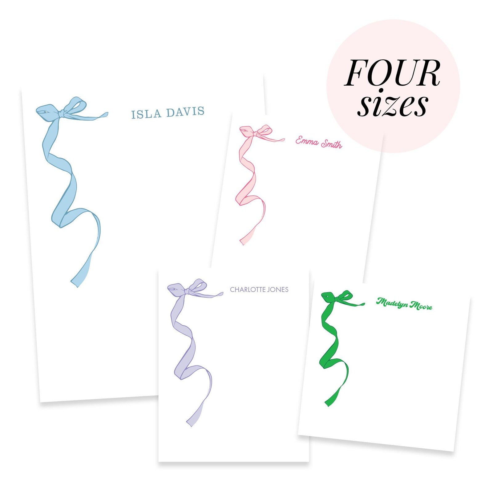 Personalized Notepad with Bow Design