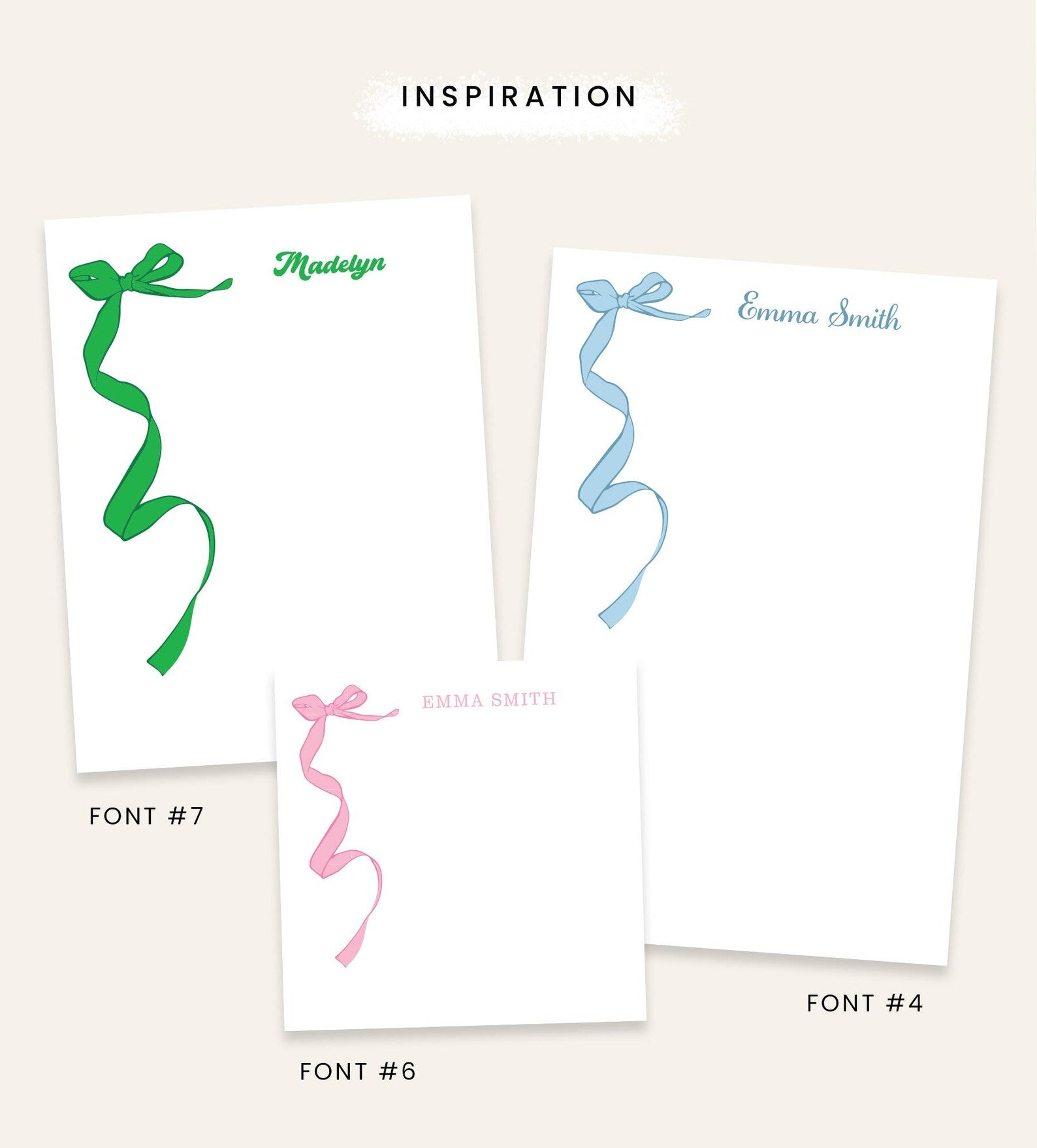 Personalized Notepad with Bow Design