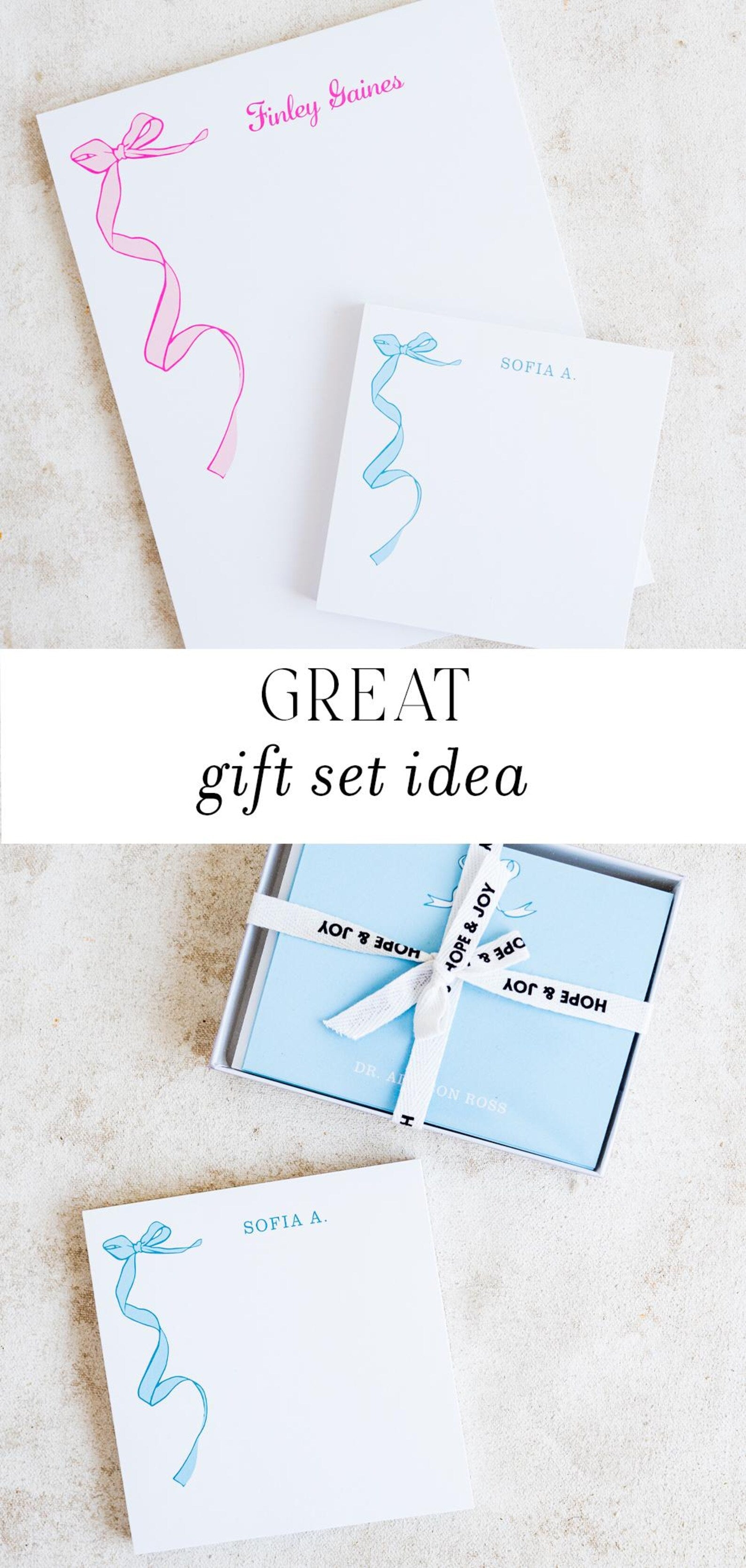 Personalized Notepad with Bow Design