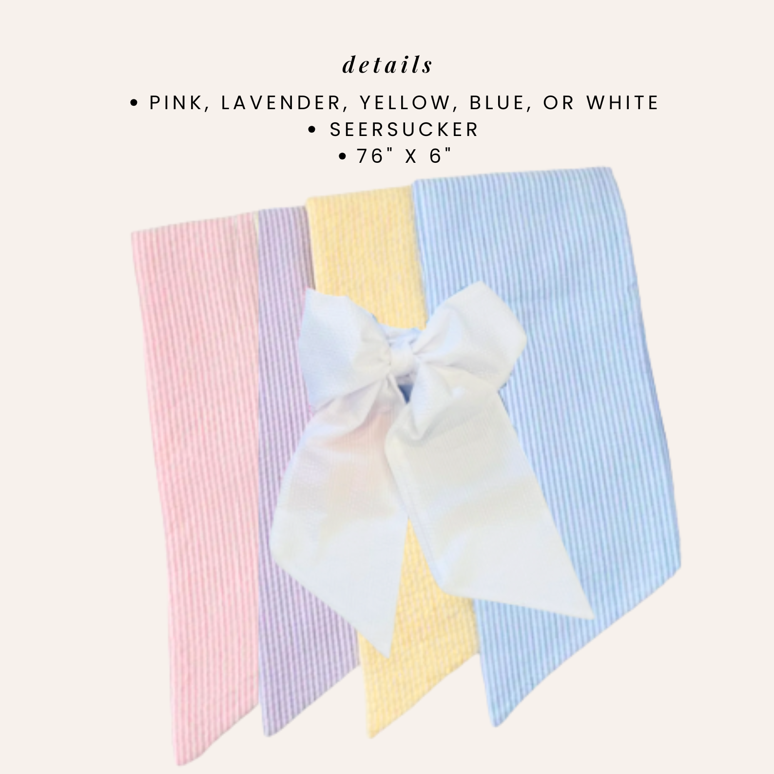 Wreath Bow Sash with Embroidery