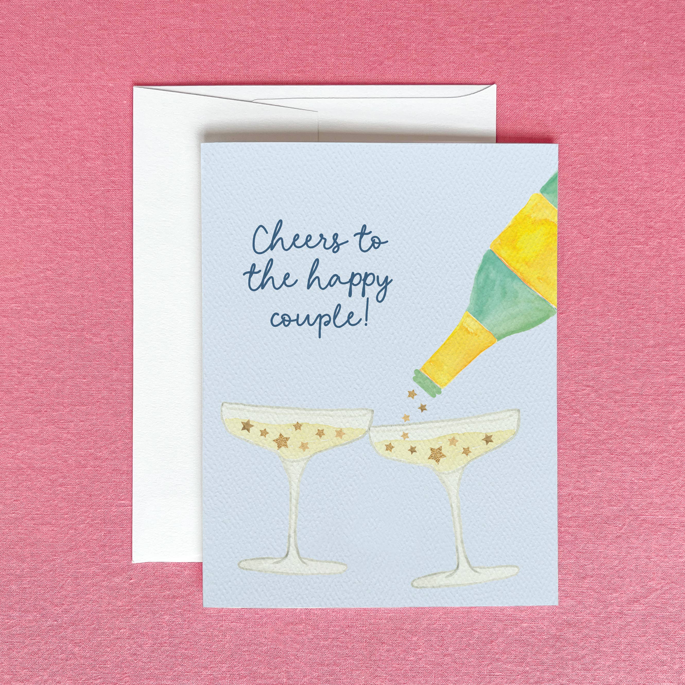 Cheers to the Happy Couple Wedding Greeting Card