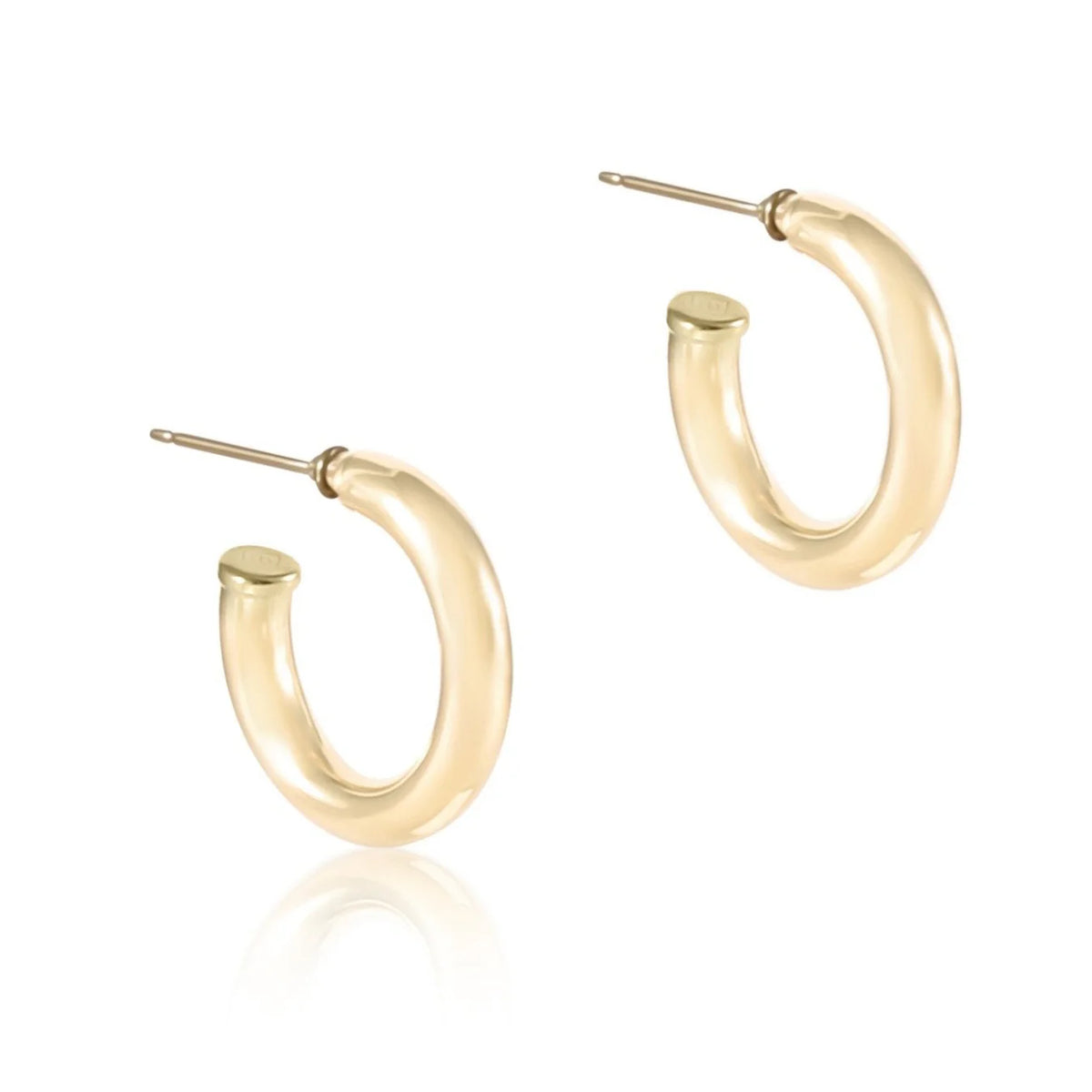 Enewton Round Gold 1" Post Hoop - 4mm - Smooth