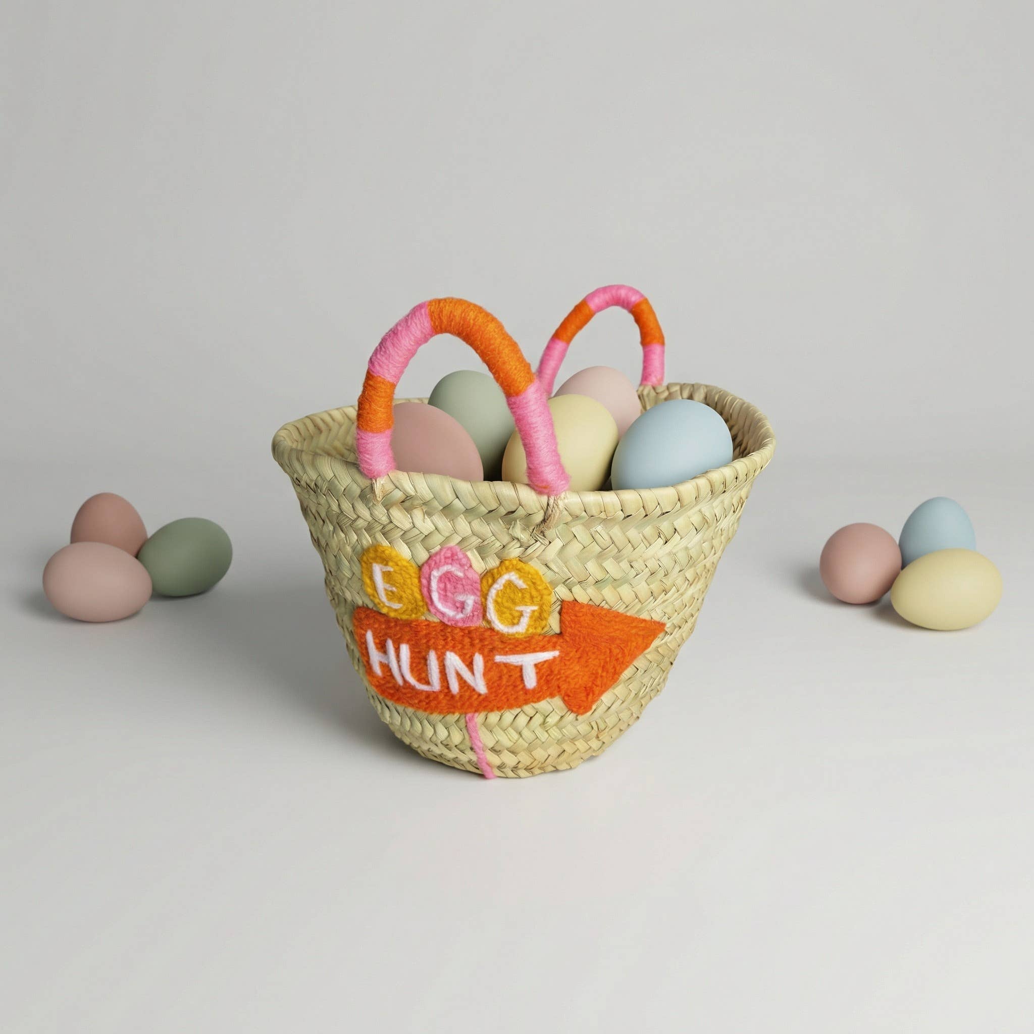Bunny Basket - Handwoven Easter Basket