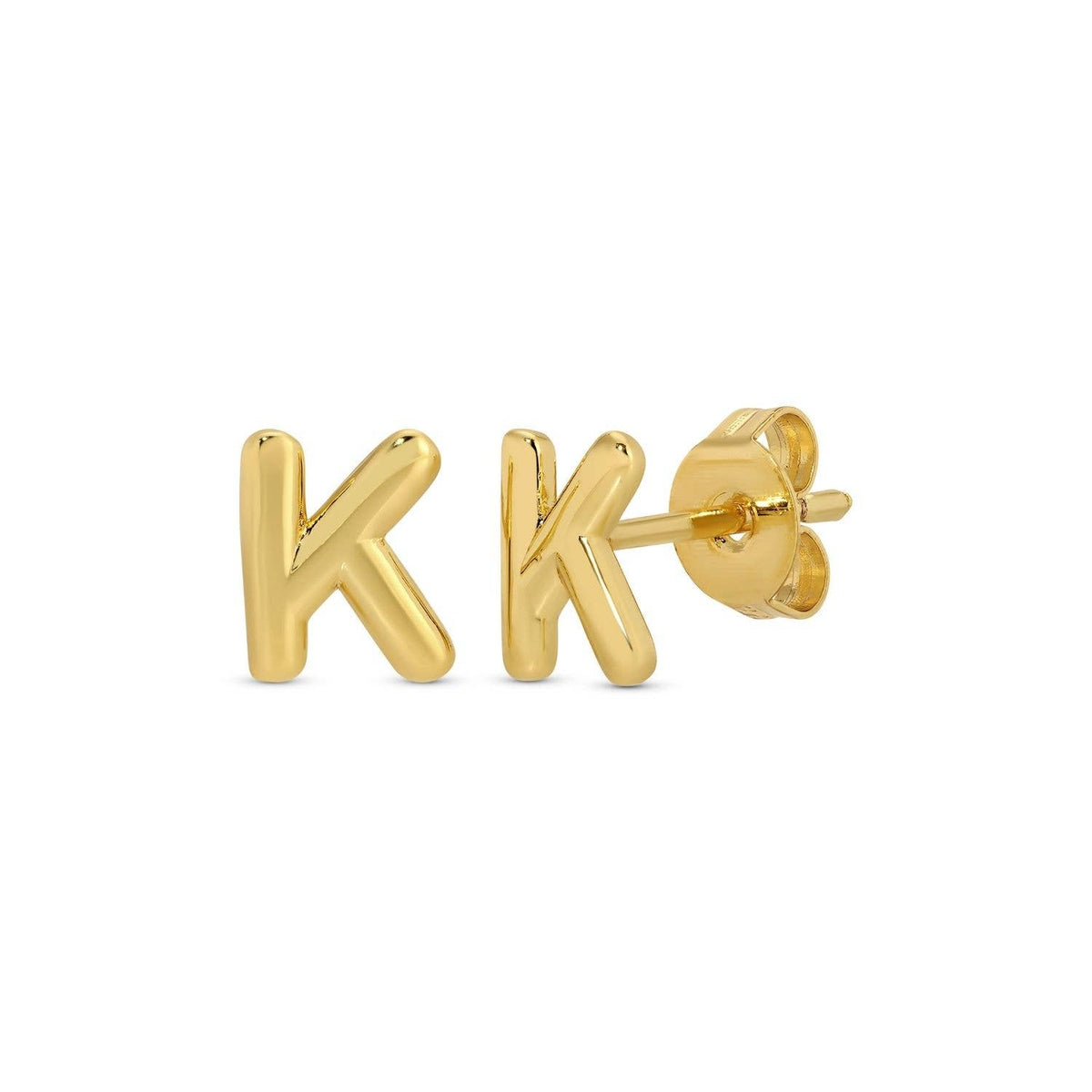 Initial Stud Earrings on Velvet